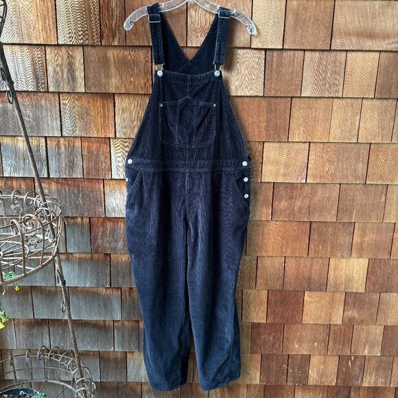 EUC Old Navy Midnight Navy Blue Corduroy Overalls in Women's 16 - Picture 1 of 15